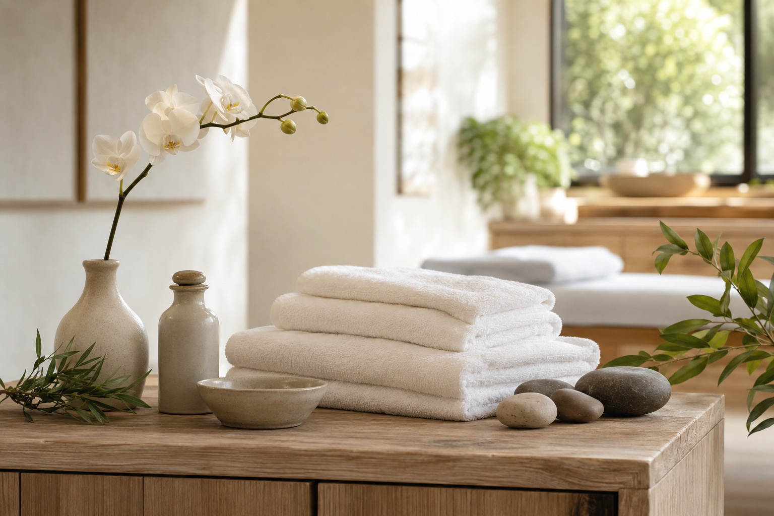Calm treatment setting at a modern wellness clinic